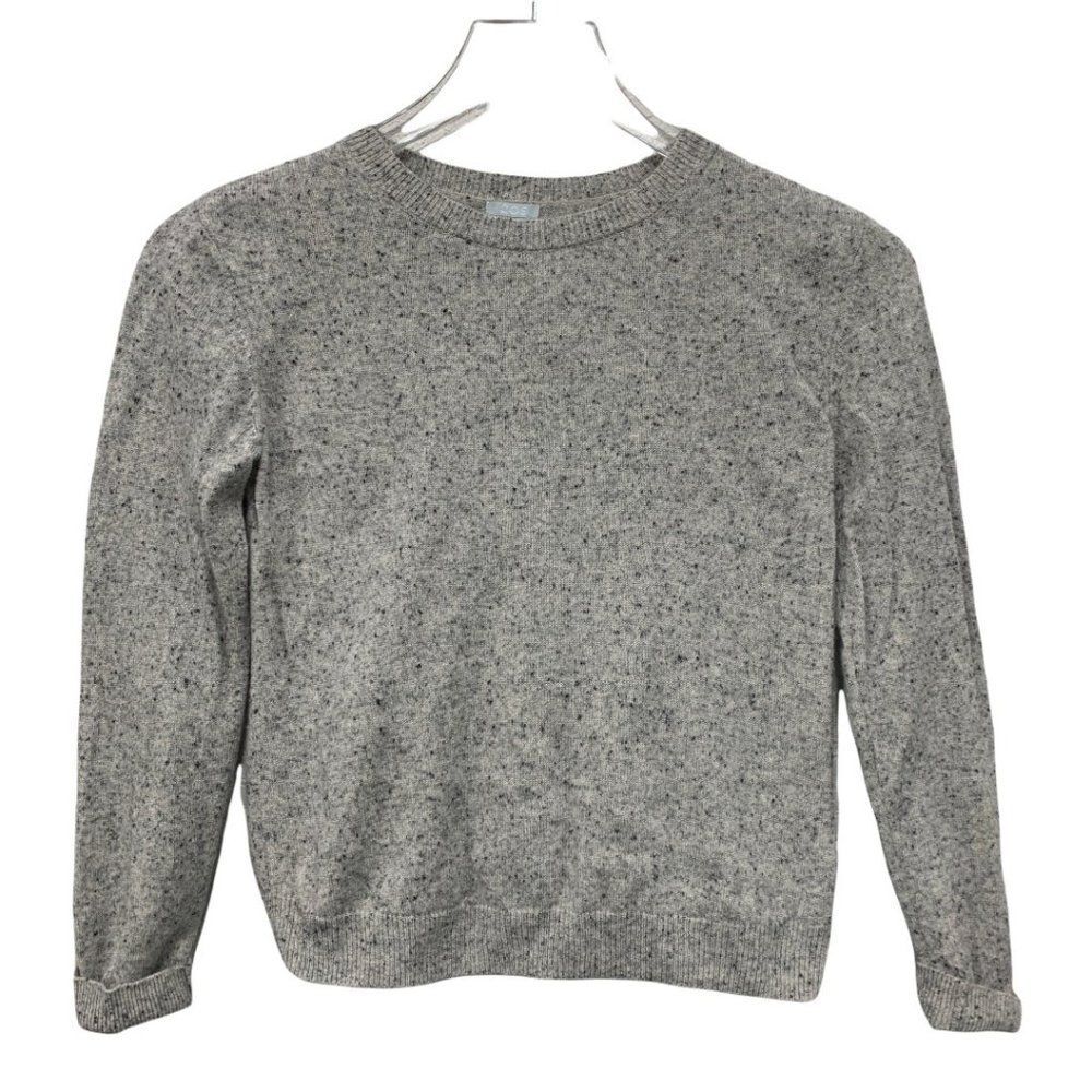 COS Kids Size 6 - 8 y Wool Sweater Gray Back‎ Bow Marled Round Neck